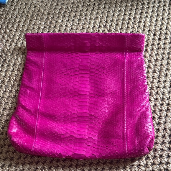 Clutch me Pink genuine Snakeskin Clutch, perfect condition